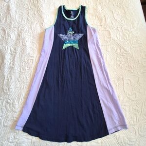 Lands' End girls size L or 14 blue and lavender sequin starfish design EUC